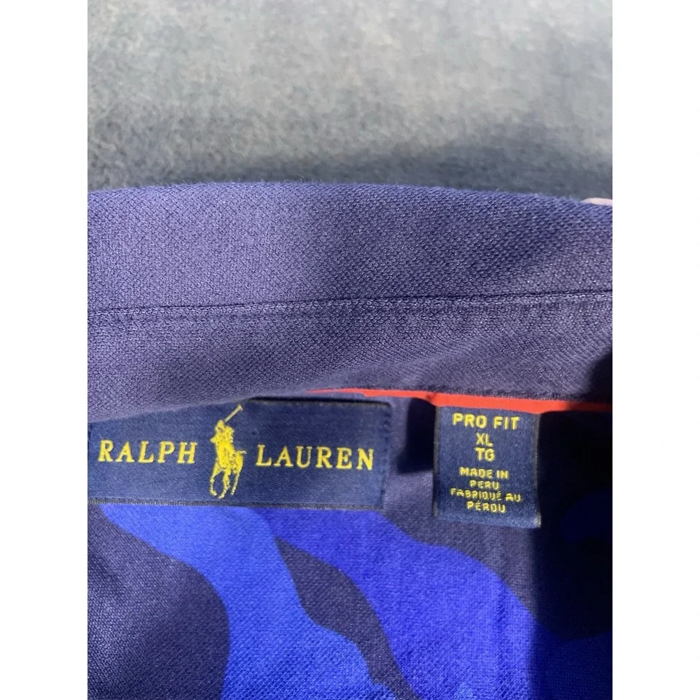 Ralph Lauren Shirt Mens XL Pro Fit Blue Star Camo Performance S/Sleeve Polo